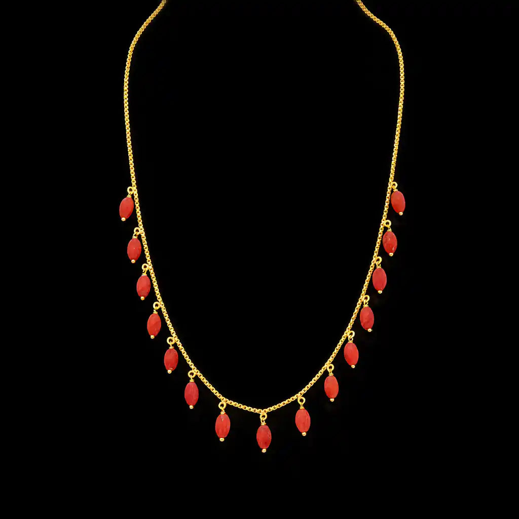 Red Bead Necklace PPNS7C-073