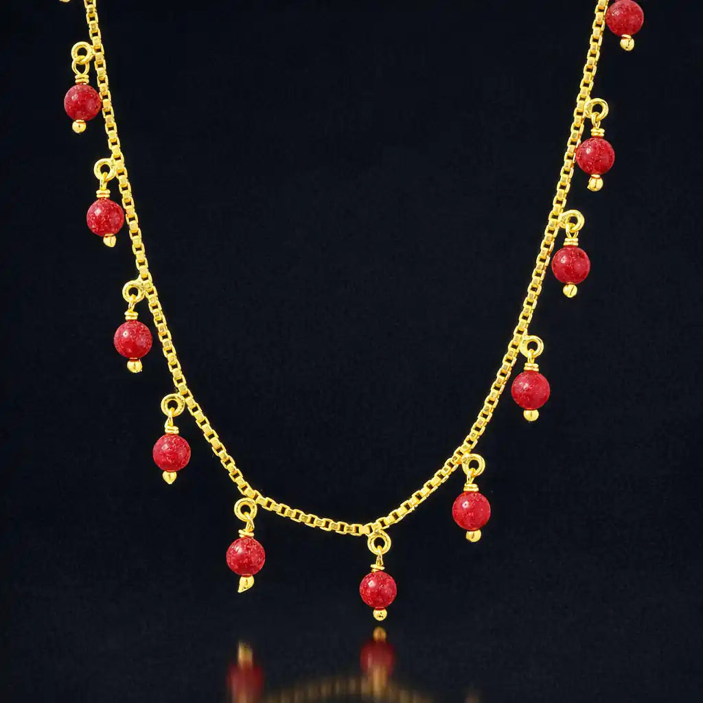 Red Bead Necklace PPNS8C-073