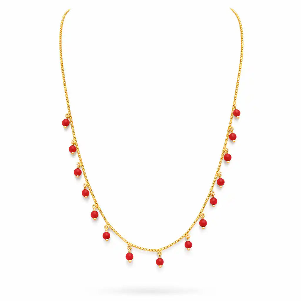 Red Bead Necklace PPNS8C-073