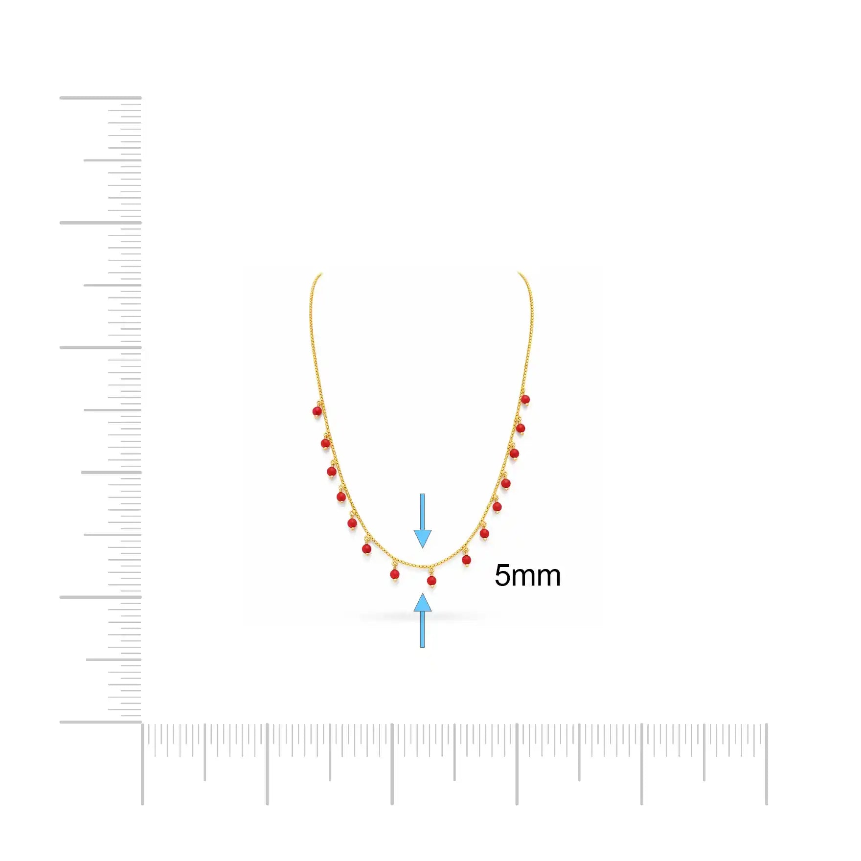 Red Bead Necklace PPNS8C-073