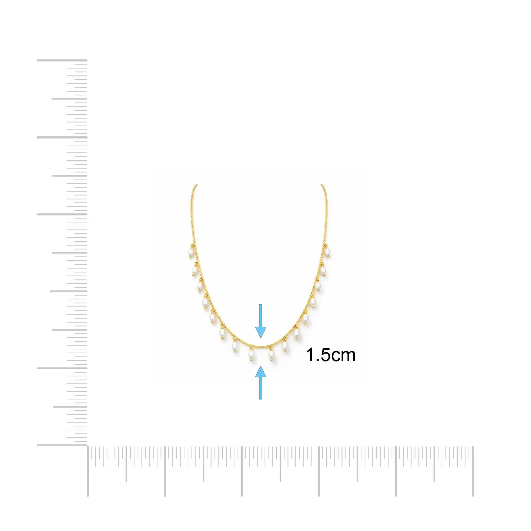 White Bead Necklace PPNS15P-005