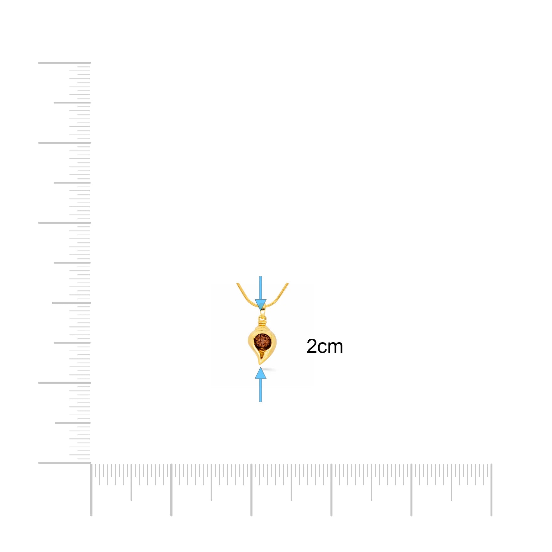 Golden Rudhraksha Shank locket PRULT1-002