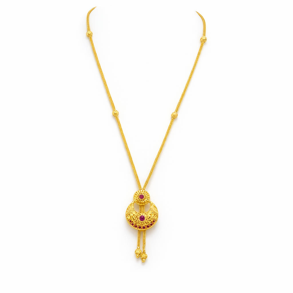 Ruby Studded Chandbali Pendant Necklace PSNS15R-054