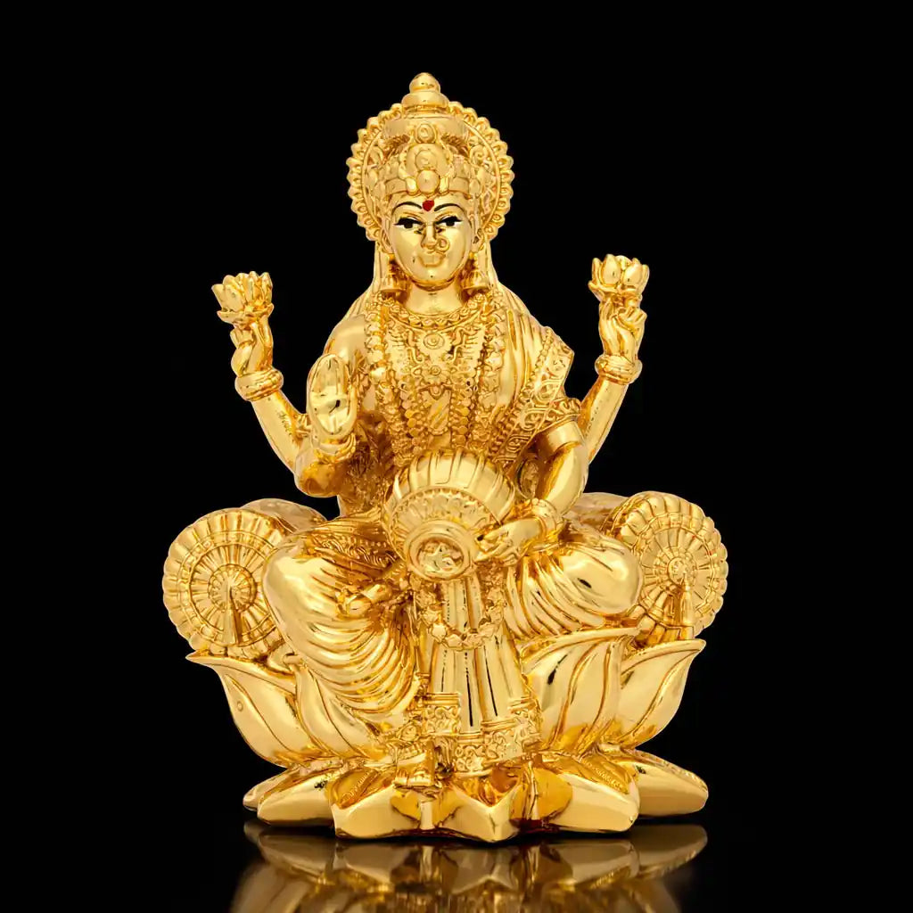 Lakshmi sitting on lotus PIDRGL40-003