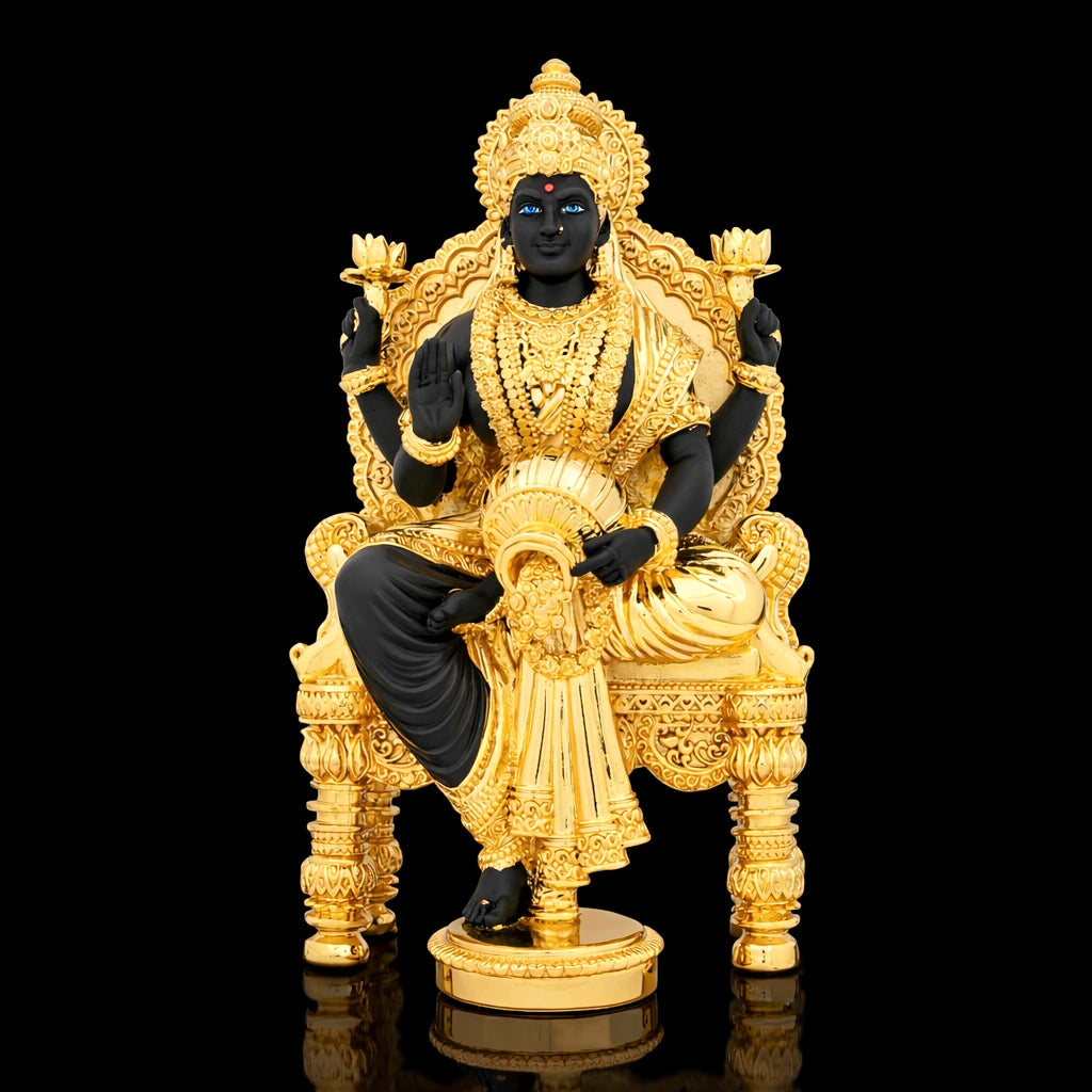 Premium Gold Layered Goddess Lakshmi Sitting Idol PIDRBL30-0081