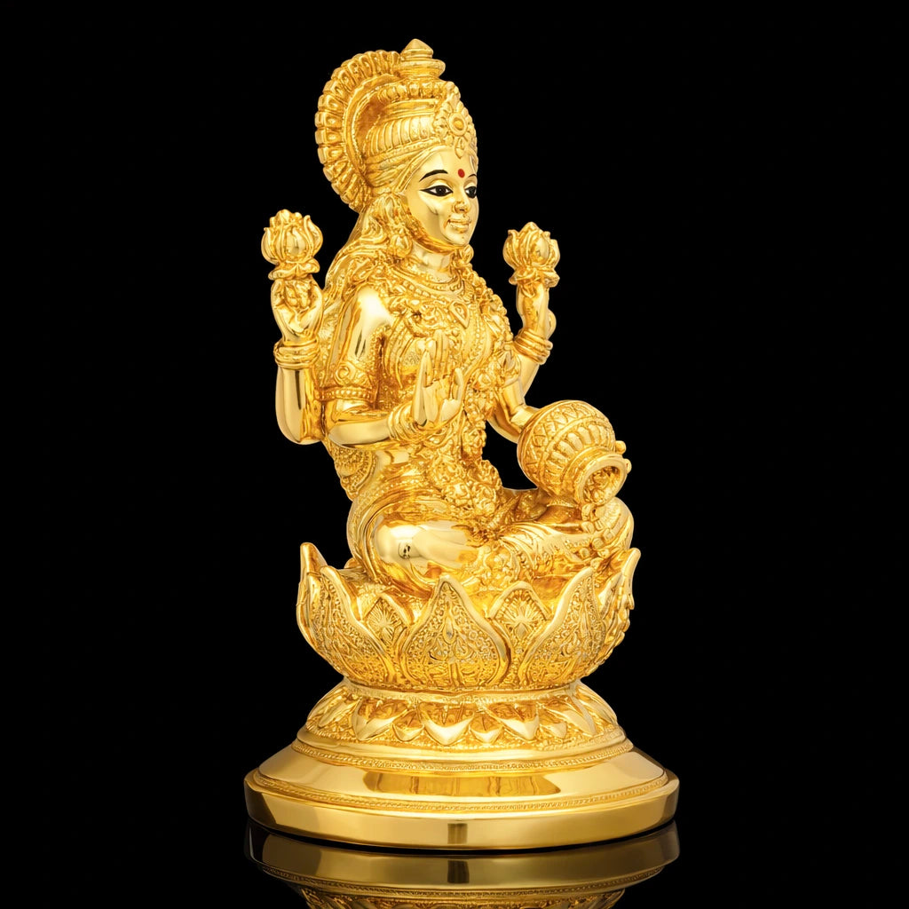 Dhanalakshmi Gold-Layered Idol PIDRGL45-007