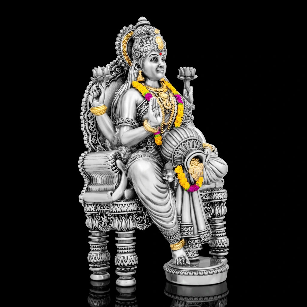 Silver finish Lakshmi Murti for Prosperity PIDRSL12-0061