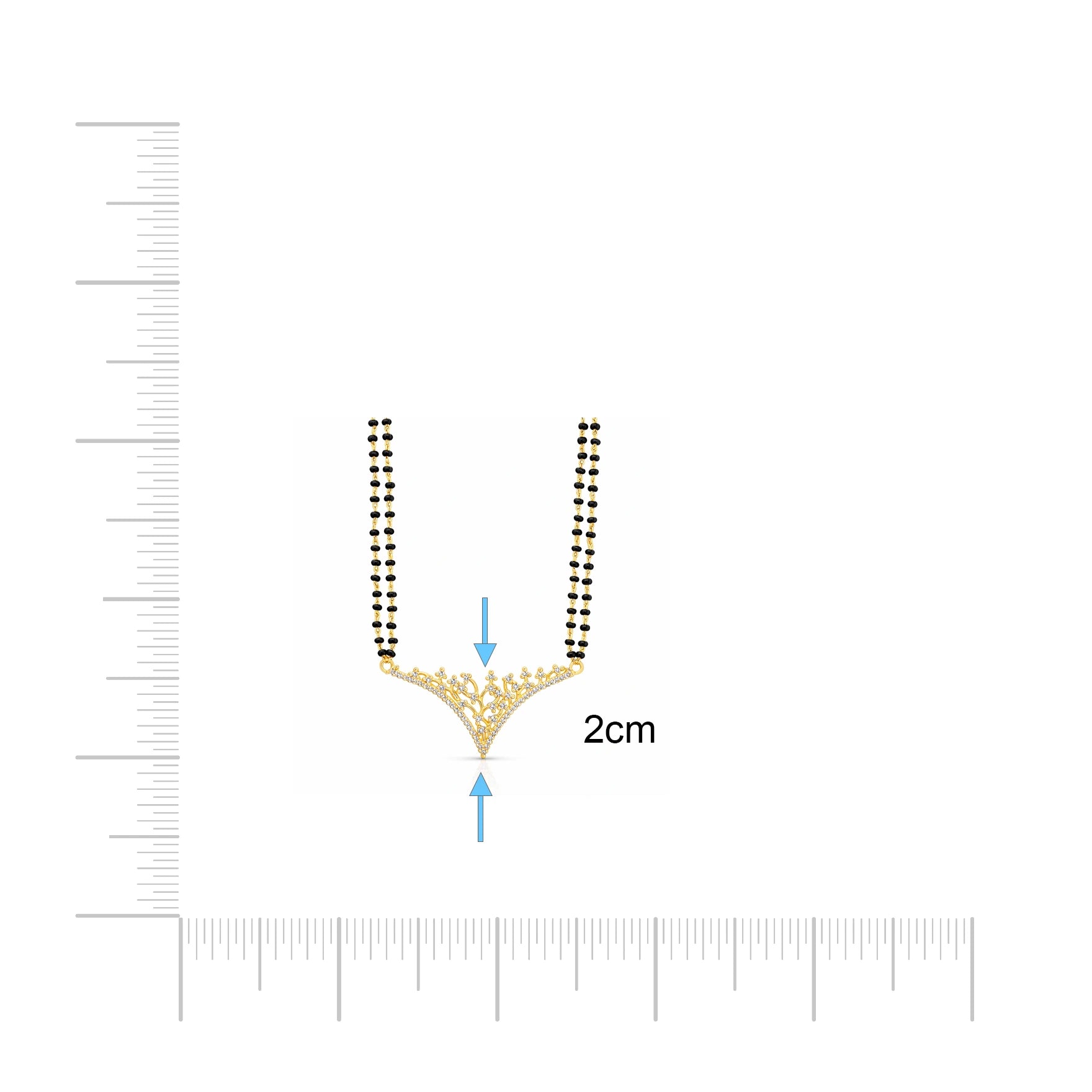 Floral Diamond V-Pendant Mangalsutra (Karimani) Chain PLKM15-084