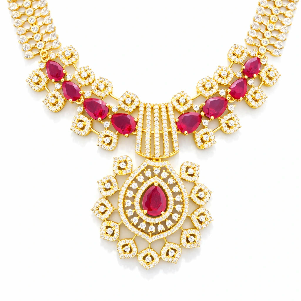 Premium Stone Necklace Short With Stud PMSNS29WR-0011, PMSHST74WR-003