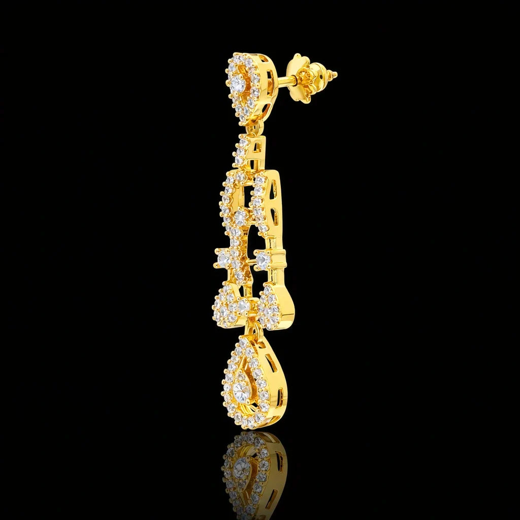 Premium Stone Necklace Short With Stud PMSNS38W-0021, PMSHST52W-003