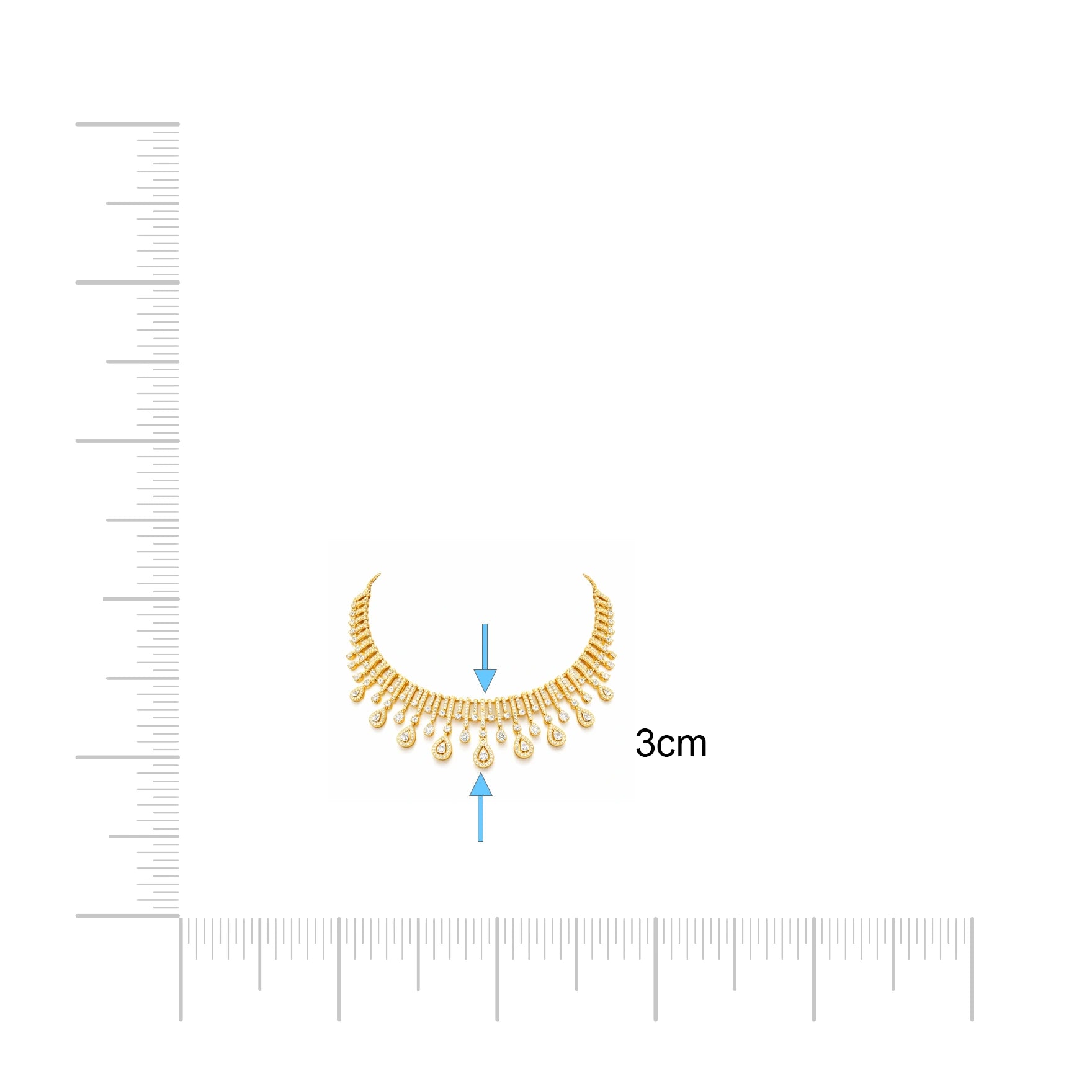Premium Stone Necklace Short With Stud PMSNS38W-0021, PMSHST52W-003