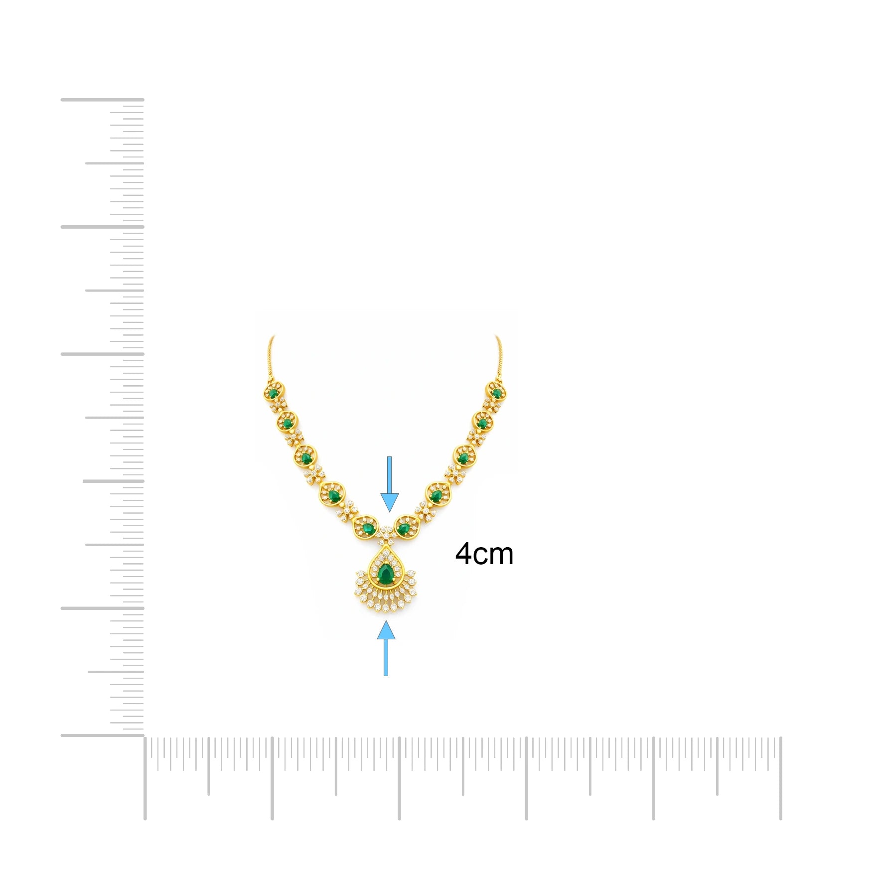 Premium Stone Necklace Short With Stud PMSNS108WG-008, PMSHST147WG-082