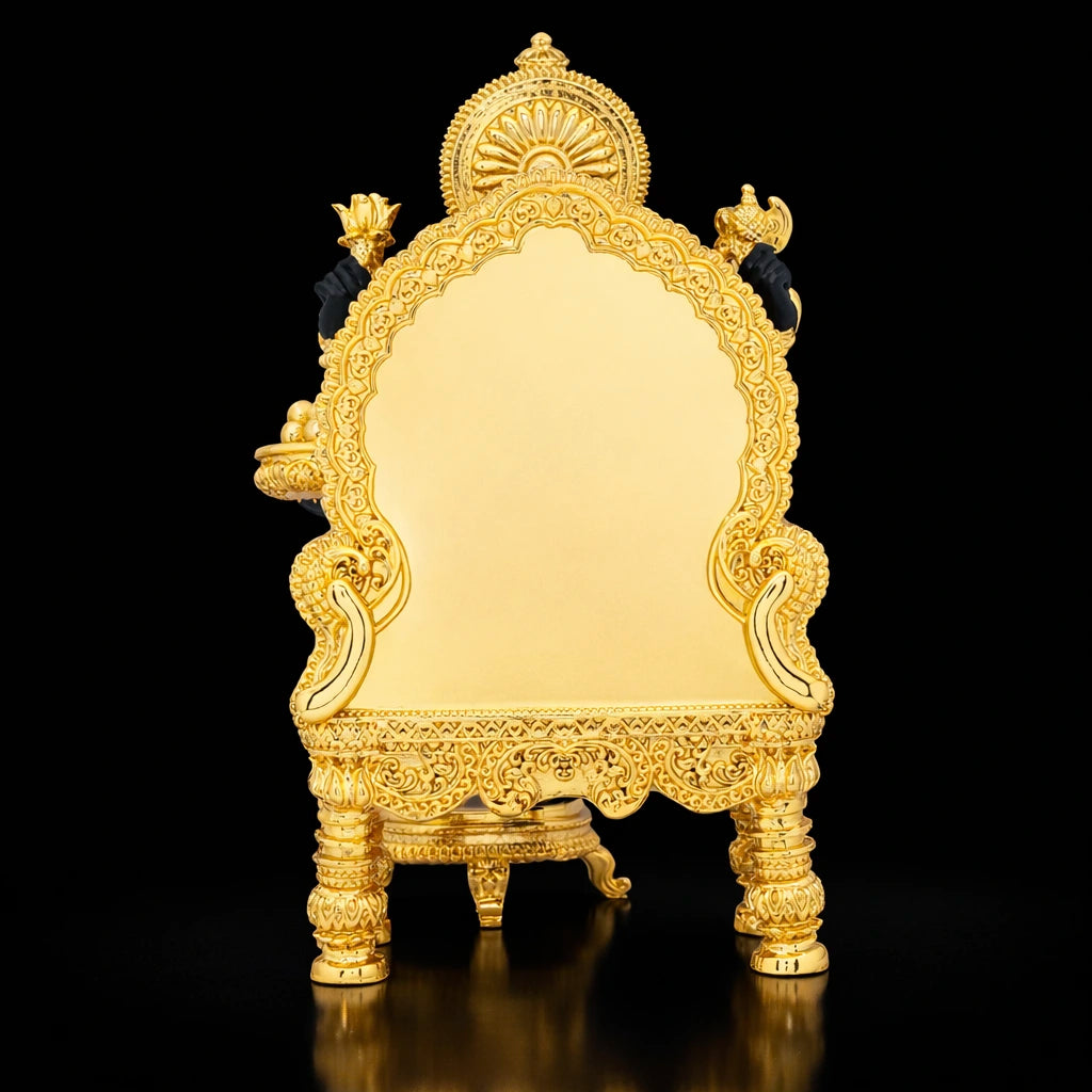 Gold Layered Lord Ganesha Idol with Modak Bowl – Luxury Pooja & Home Decor PIDRBG85-0081