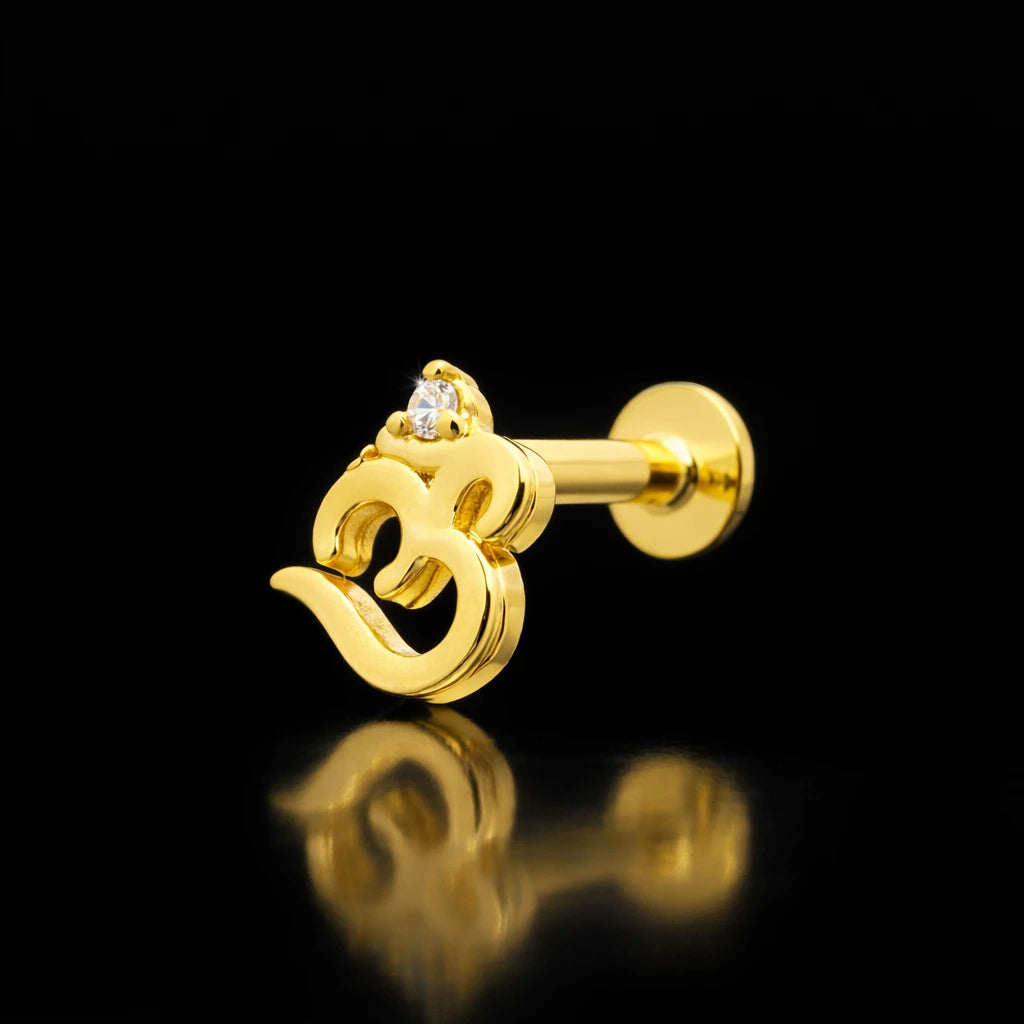 Om Nose Pin with Sparkling Diamond Accent PSNP158W-54