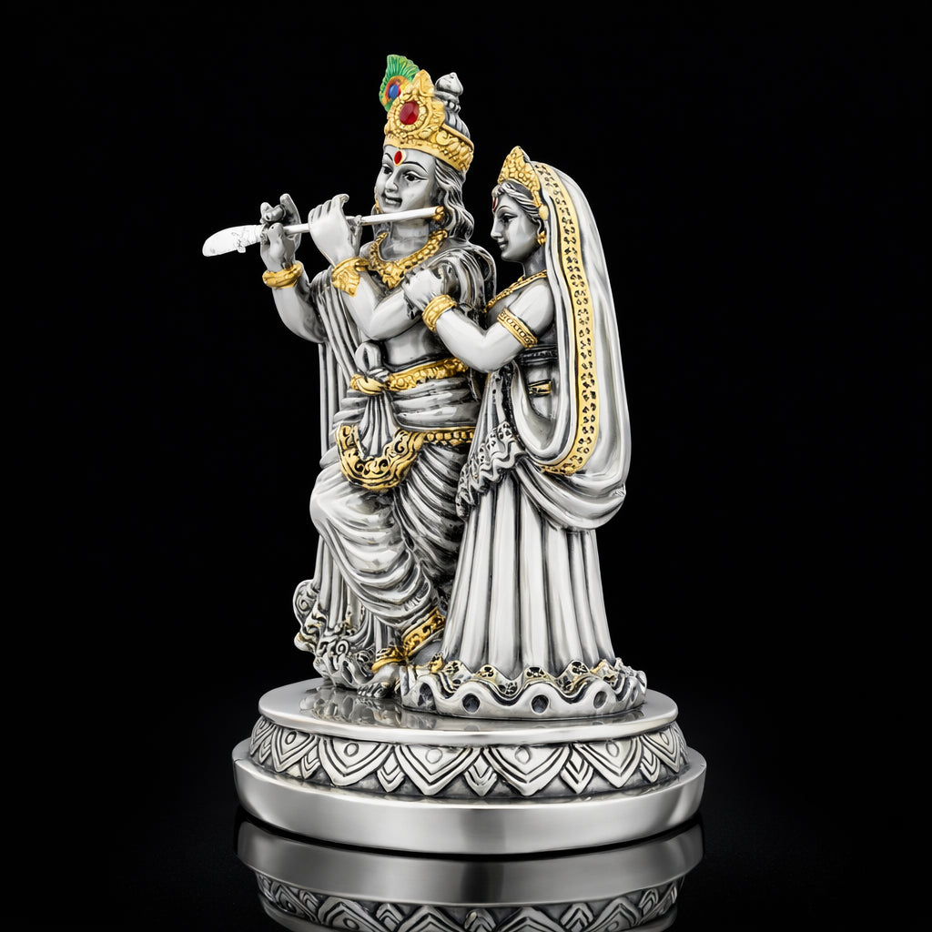Sacred Radha Krishna Idol with Flute PIDSRK2-083