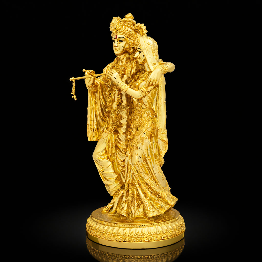 Radha Krishna Divine Love Idol – Premium Gold Layered Statue PIDRGRK16-0003