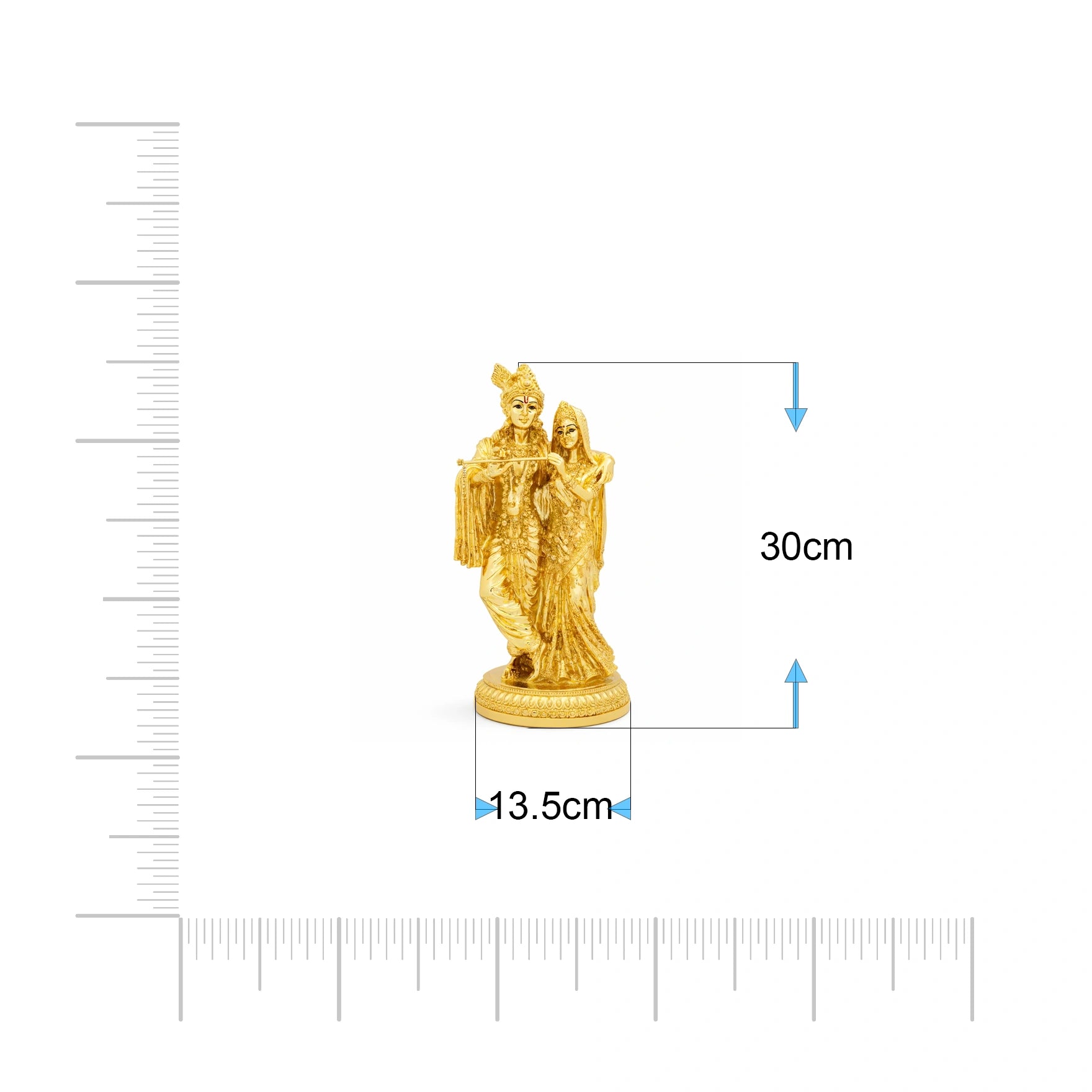 Radha Krishna Divine Love Idol – Premium Gold Layered Statue PIDRGRK16-0003