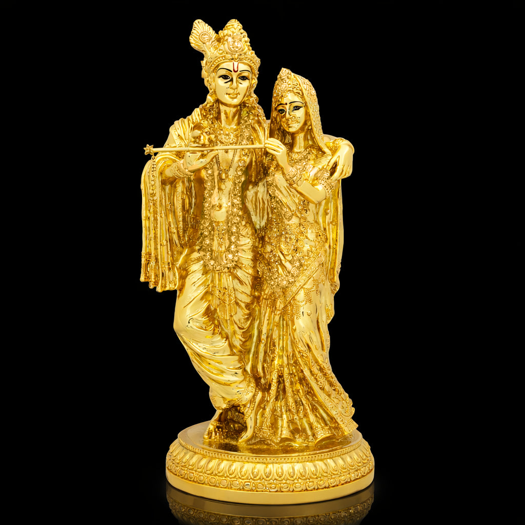Radha Krishna Divine Love Idol – Premium Gold Layered Statue PIDRGRK16-0003