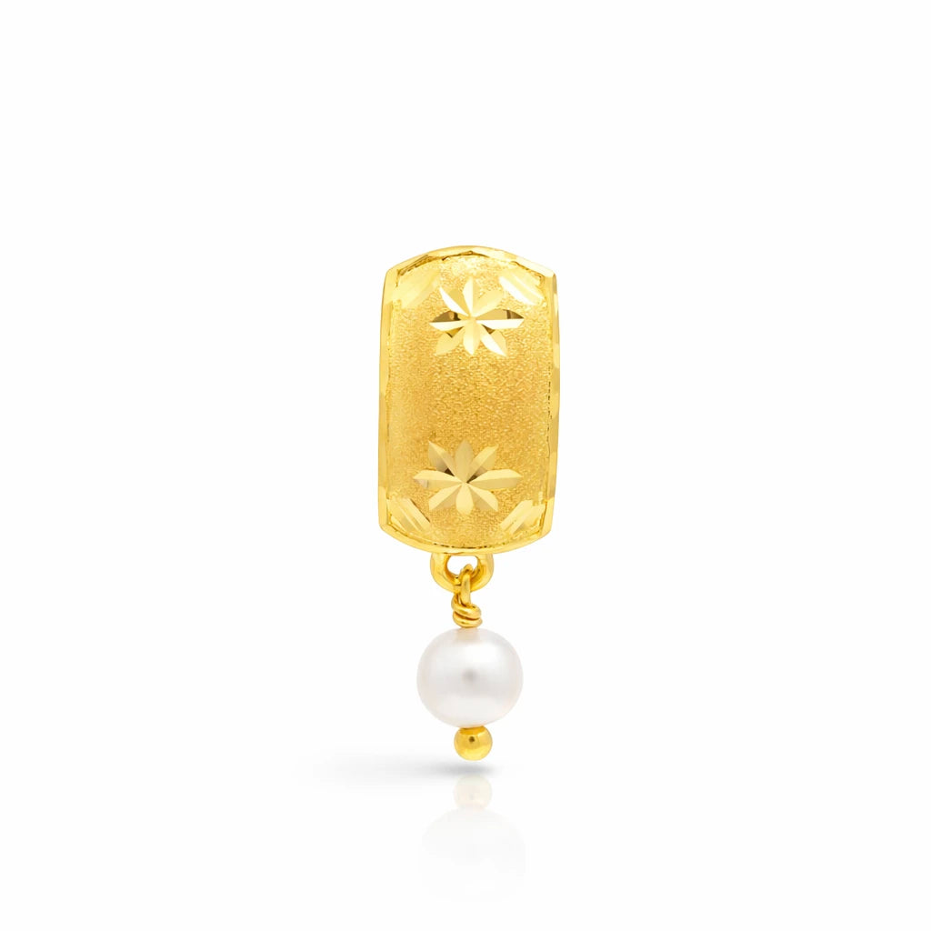 Golden Hanging Pearl Stud PGHST211b-041