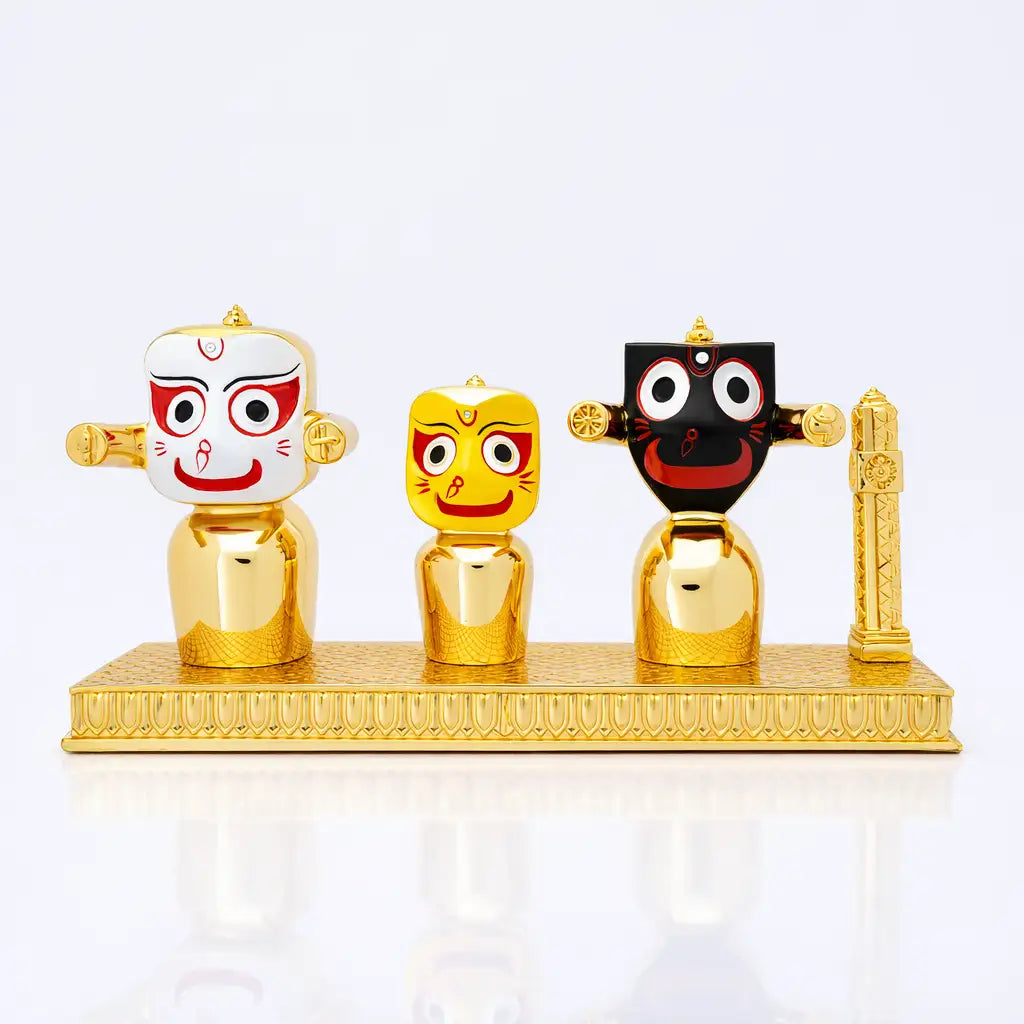 Golden Jagannath Balabhadra Subhadra Idol Set PIDRGJBS3-0001