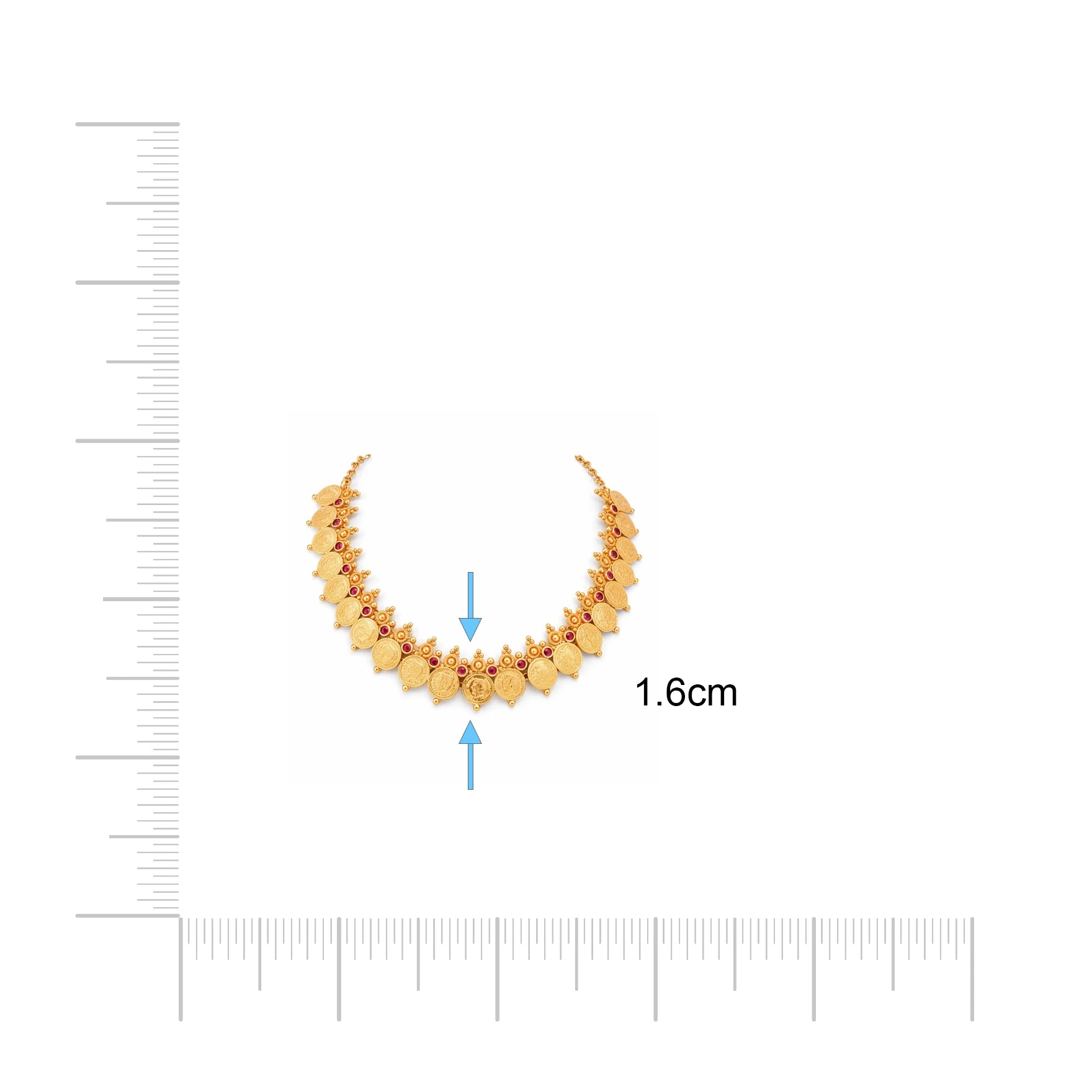 Geru Stone Necklace Short With Stud PSGRSTSR5R-021, PSGRNSSR40R-038