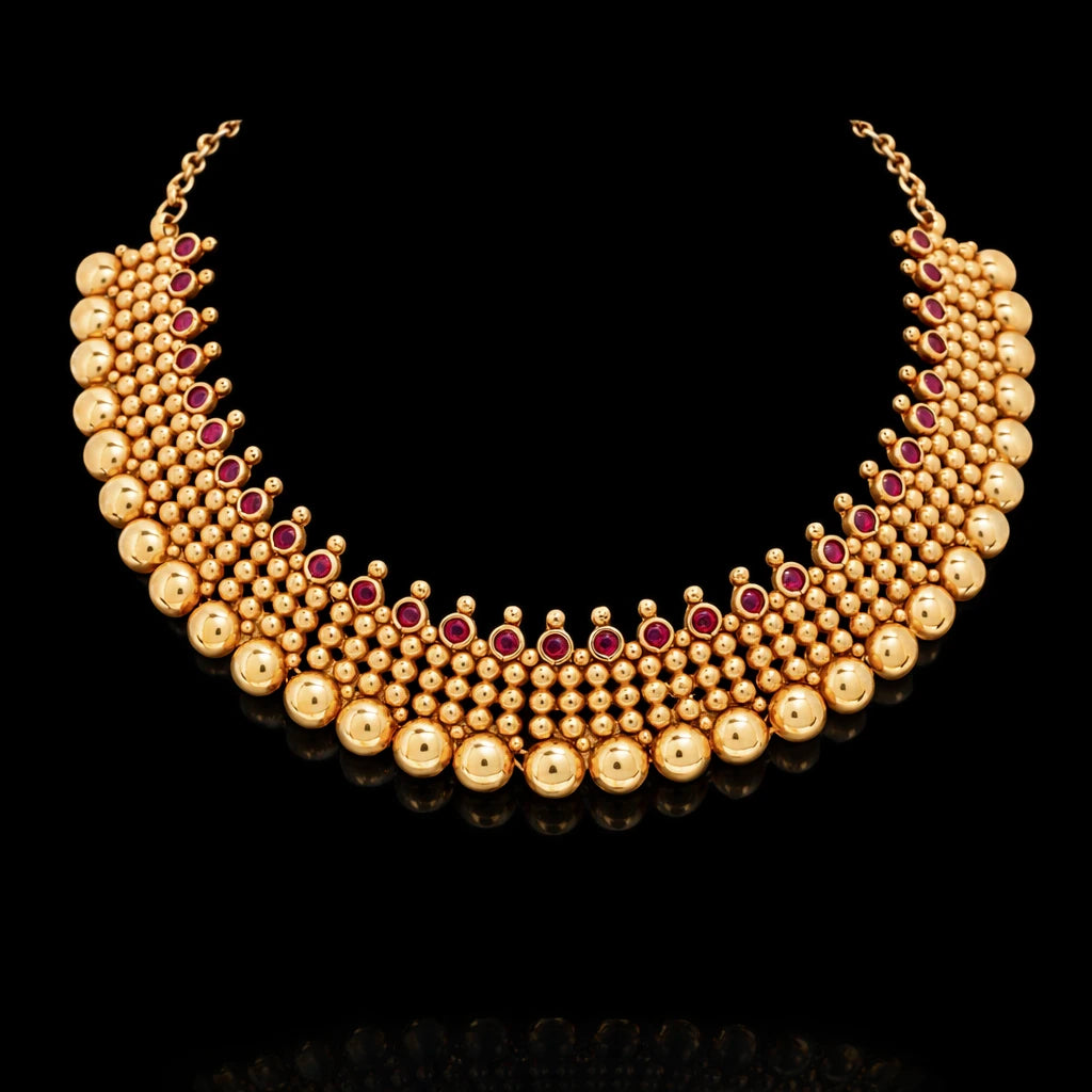 Geru Stone Necklace Short With Stud PSGRNSSR39R-038, PSGRHSTSR25R-081
