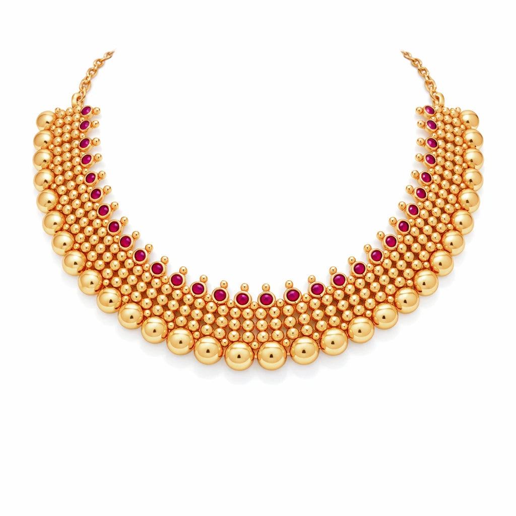 Geru Stone Necklace Short With Stud PSGRNSSR39R-038, PSGRHSTSR25R-081