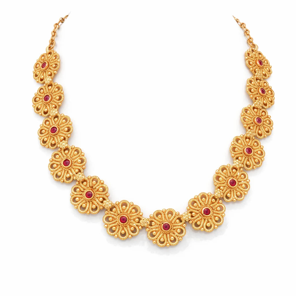 Geru Stone Necklace Short With Stud PSGRNSSR9R-088, PSGRSTSR35R-041