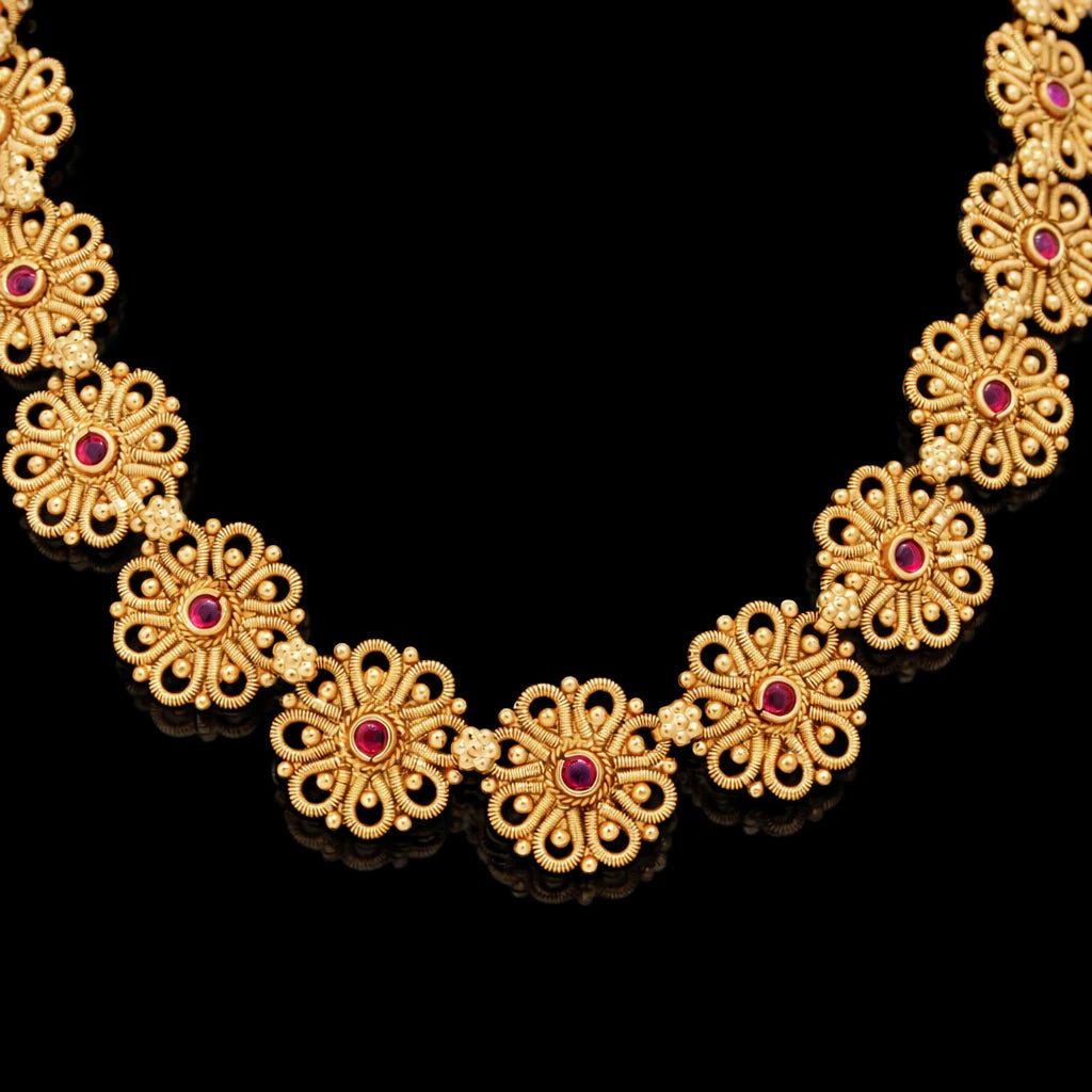 Geru Stone Necklace Short With Stud PSGRNSSR9R-088, PSGRSTSR35R-041