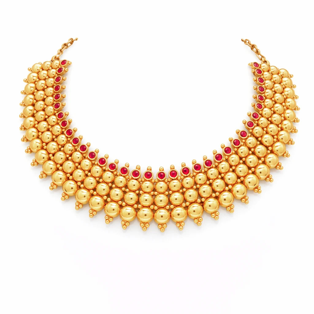 Geru Stone Necklace Short With Stud PSGRNSSR41R-038, PSGRSTSR6R-021