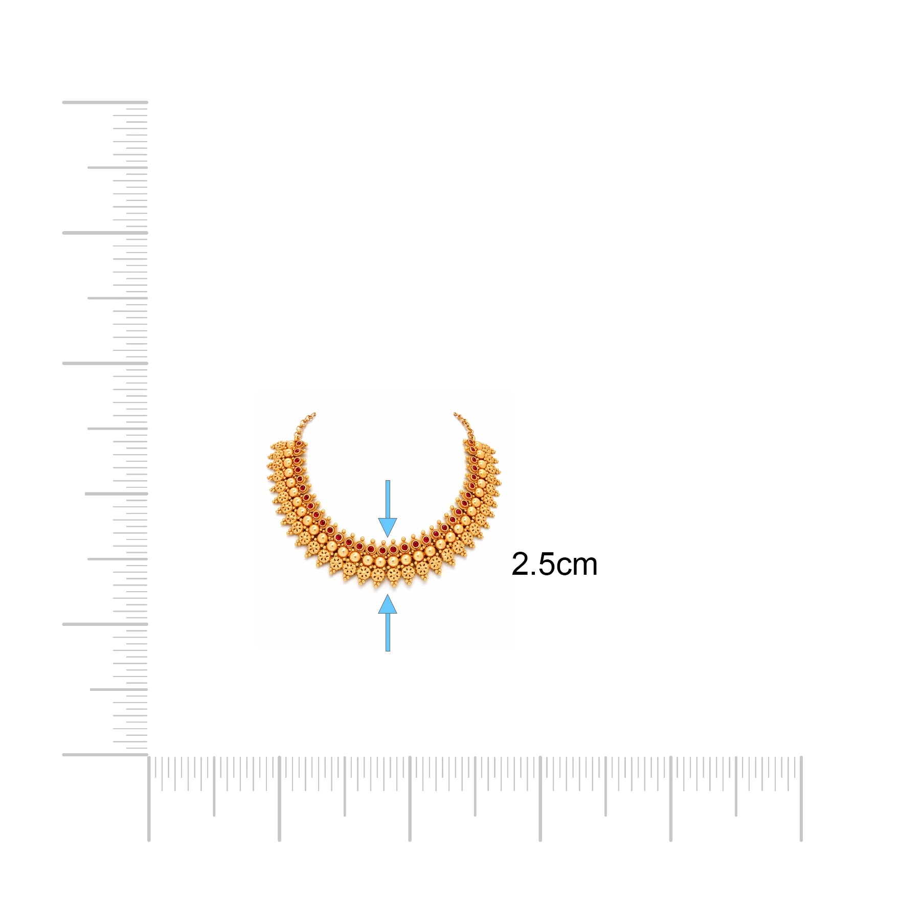 Geru Stone Necklace Short With Stud PSGRNSSR41R-038, PSGRSTSR6R-021