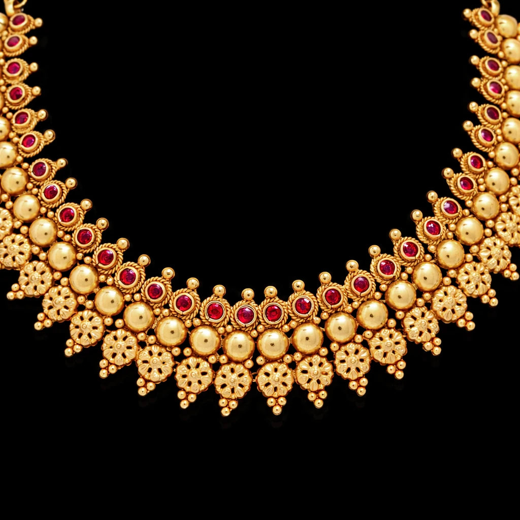Geru Stone Necklace Short With Stud PSGRNSSR41R-038, PSGRSTSR6R-021
