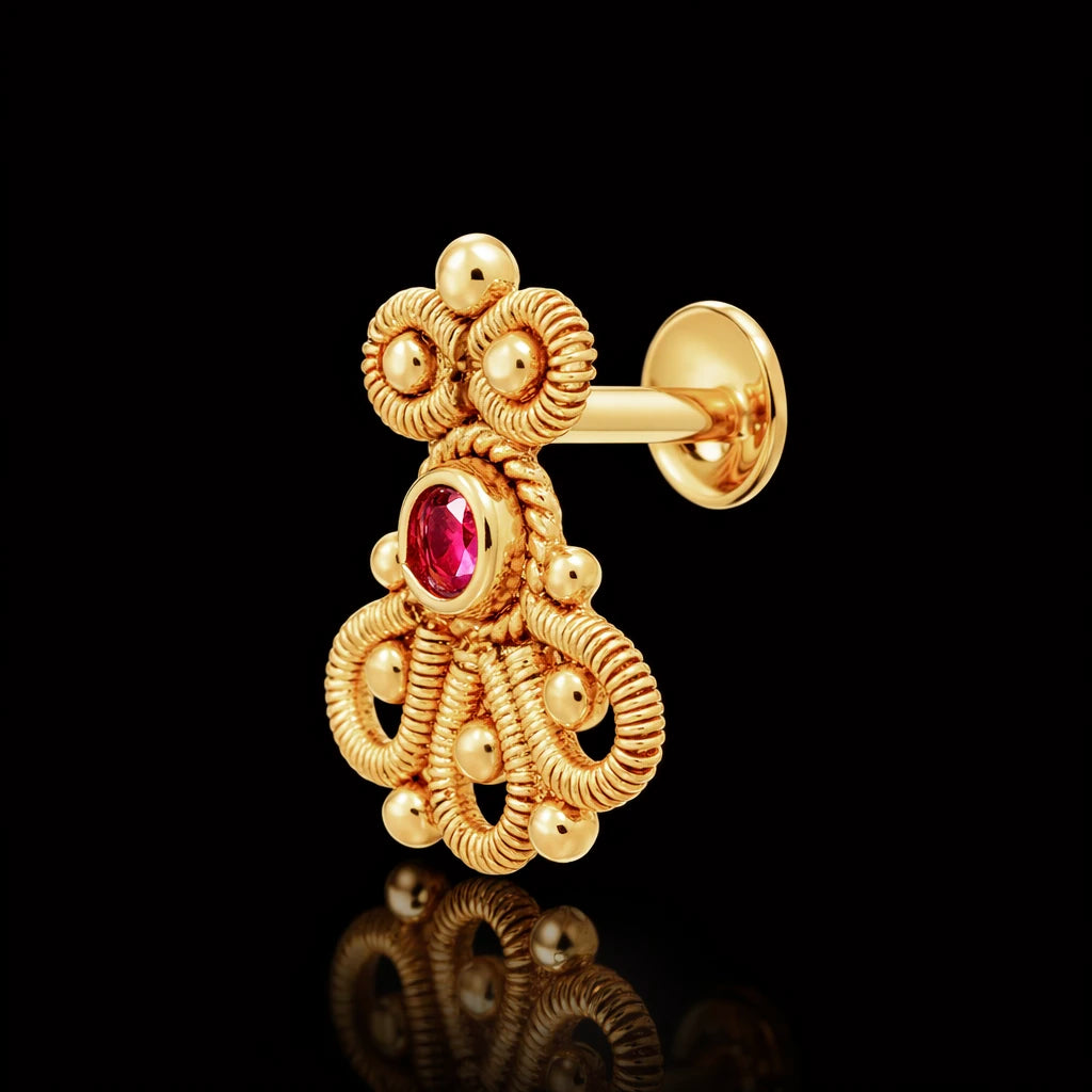Geru Stone Necklace Short With Stud PSGRNSSR9R-088, PSGRSTSR35R-041