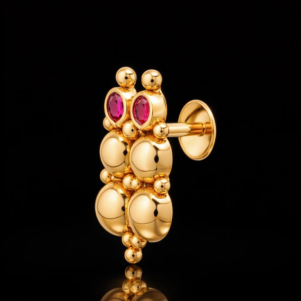 Geru Stone Necklace Short With Stud PSGRNSSR41R-038, PSGRSTSR6R-021