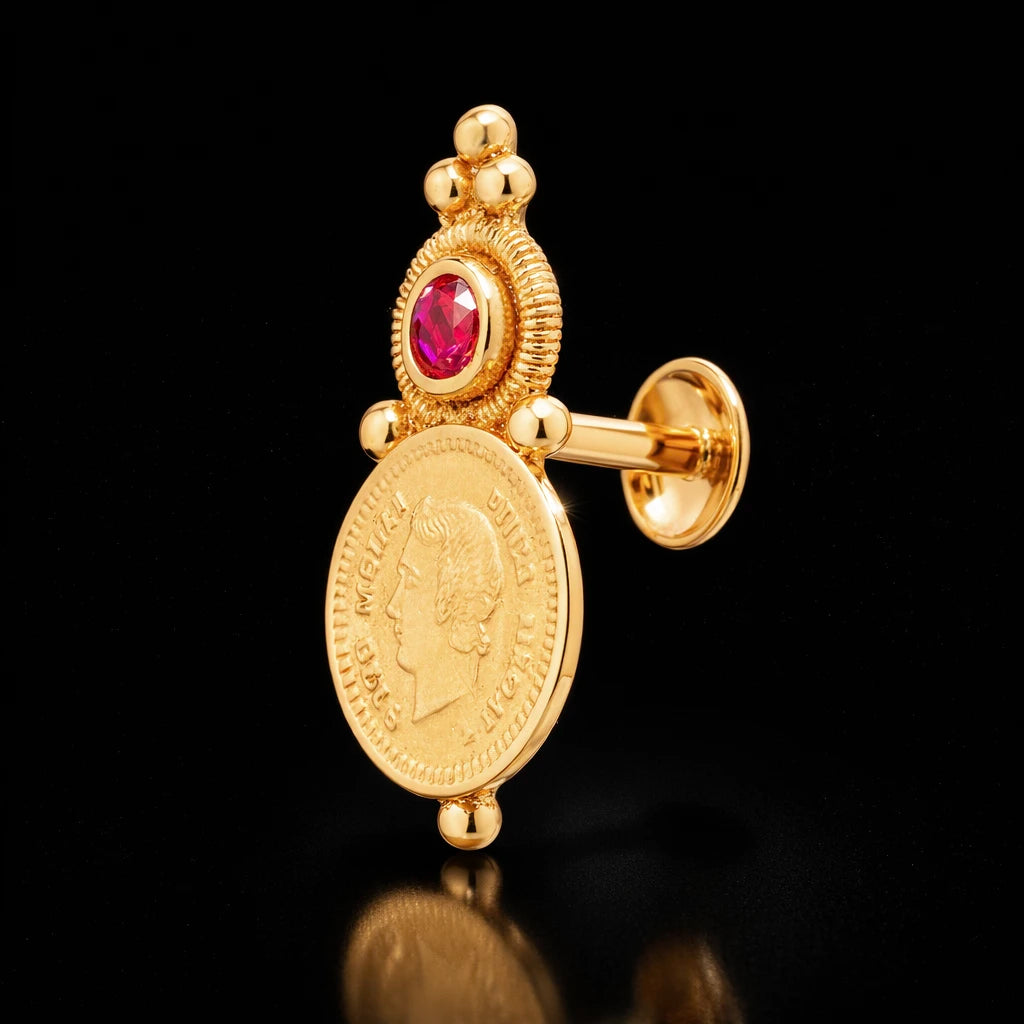 Geru Stone Necklace Short With Stud PSGRSTSR5R-021, PSGRNSSR40R-038