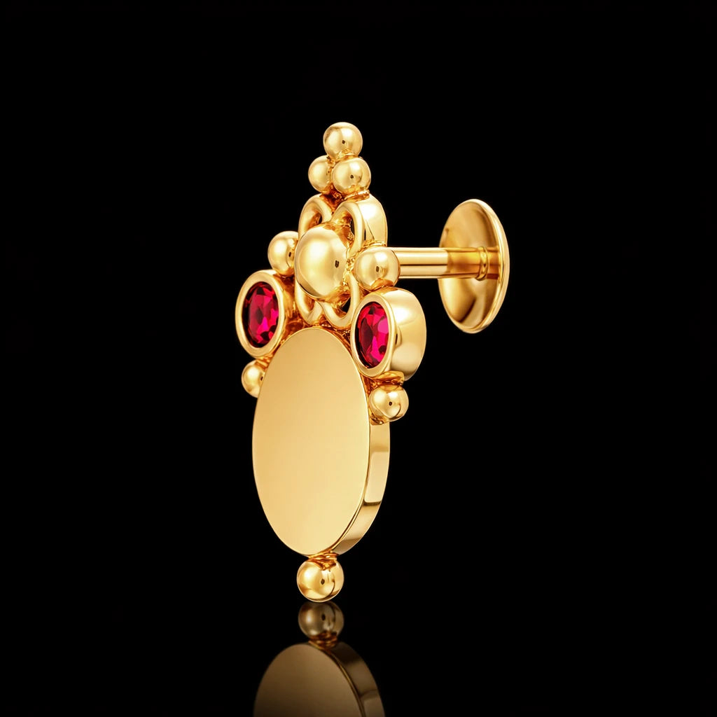 Geru Stone Necklace Short With Stud PSGRNSSR42R-038, PSGRSTSR36R-041