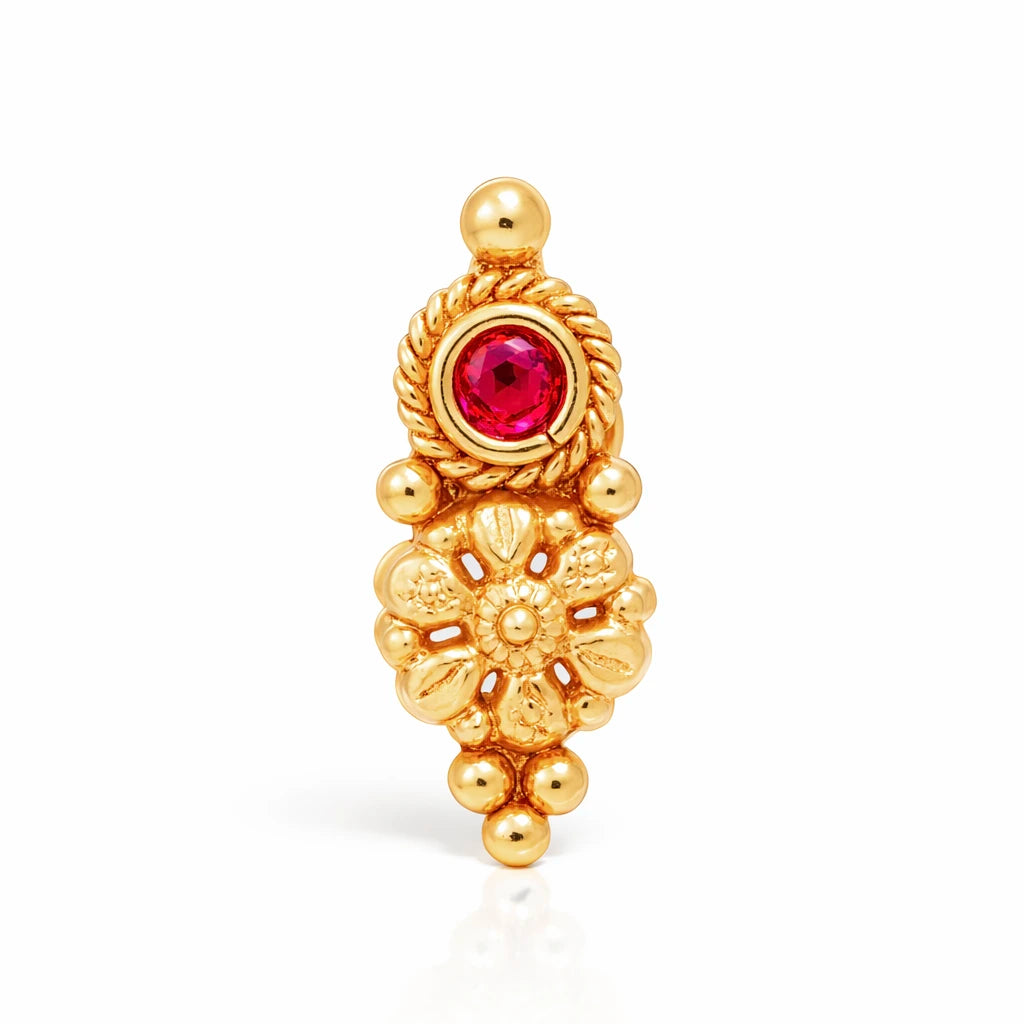 Geru Stone Necklace Short With Stud PSGRNSSR41R-038, PSGRSTSR6R-021