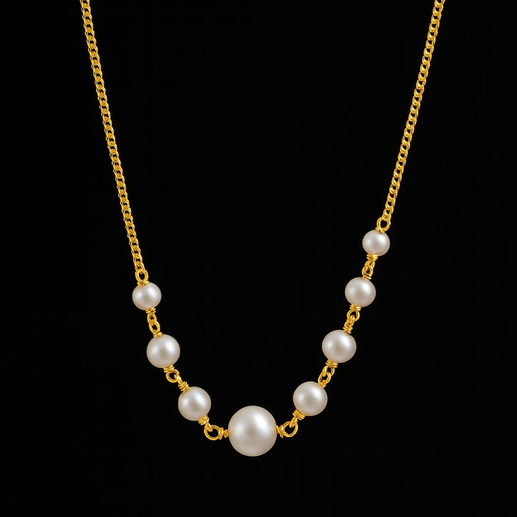 White Bead Necklace PPNS4P-024