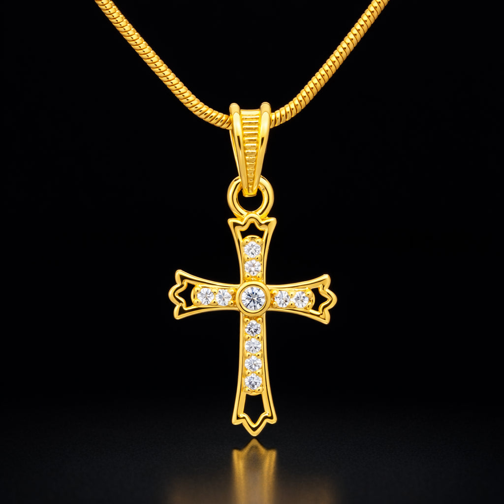 Stone Cross Pendant PSLT96W-031