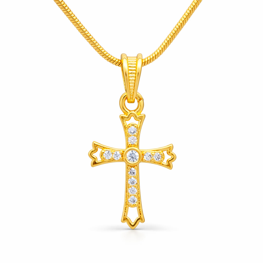 Stone Cross Pendant PSLT96W-031