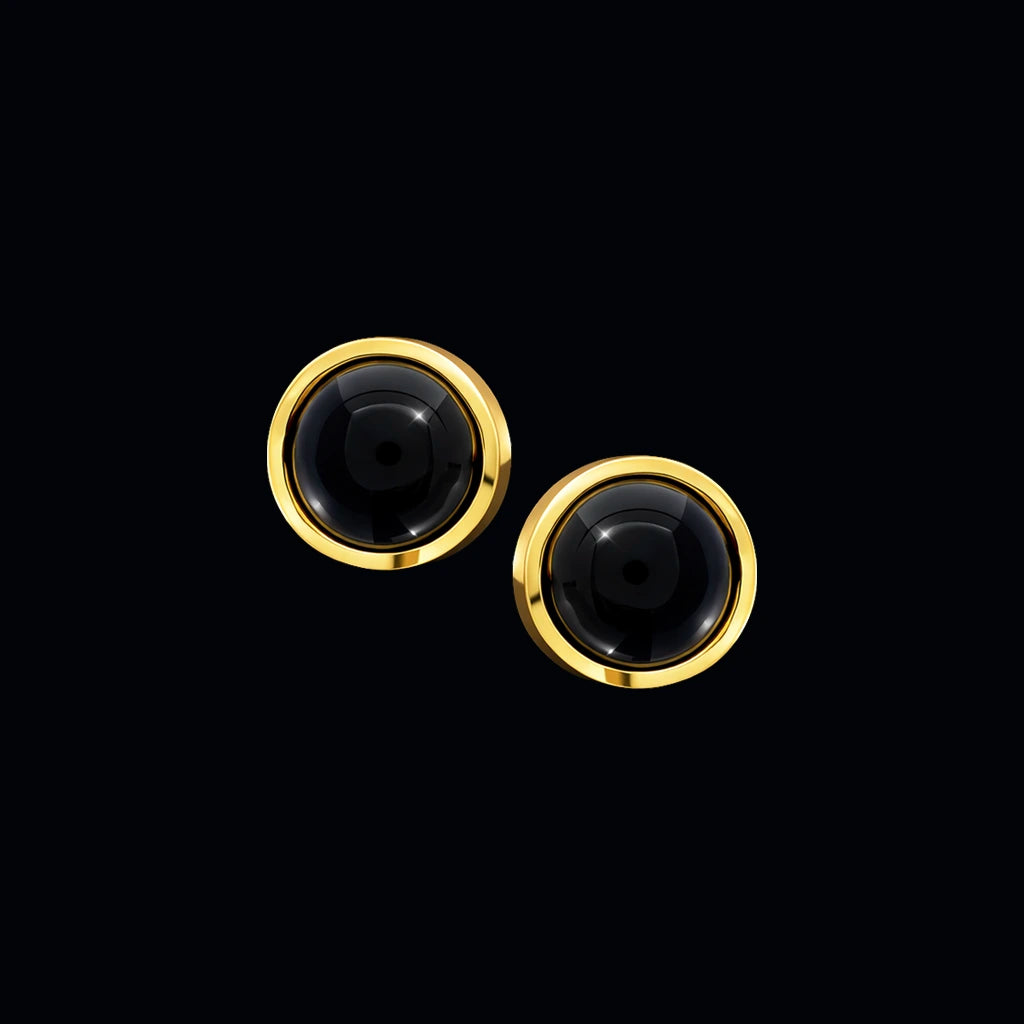 Black Bead gold stud PSST4BO-07
