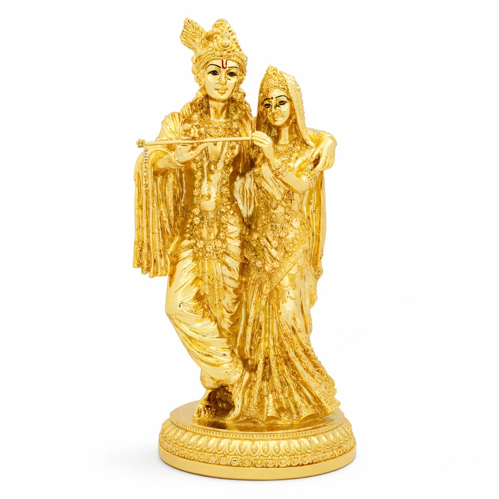 Radha Krishna Divine Love Idol – Premium Gold Layered Statue PIDRGRK16-0003