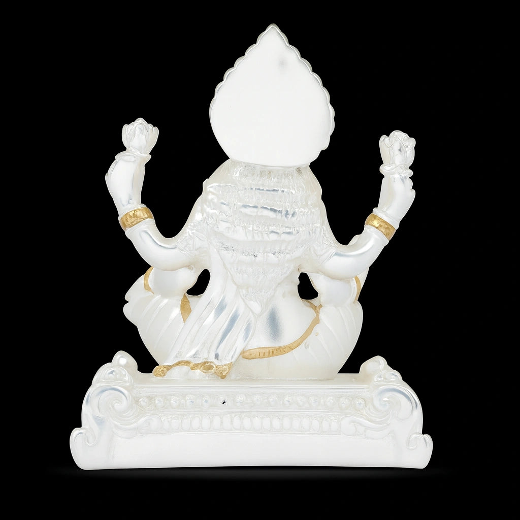 Blessings of Wealth – White & Gold Lakshmi Sculpture PIDRSL26-052