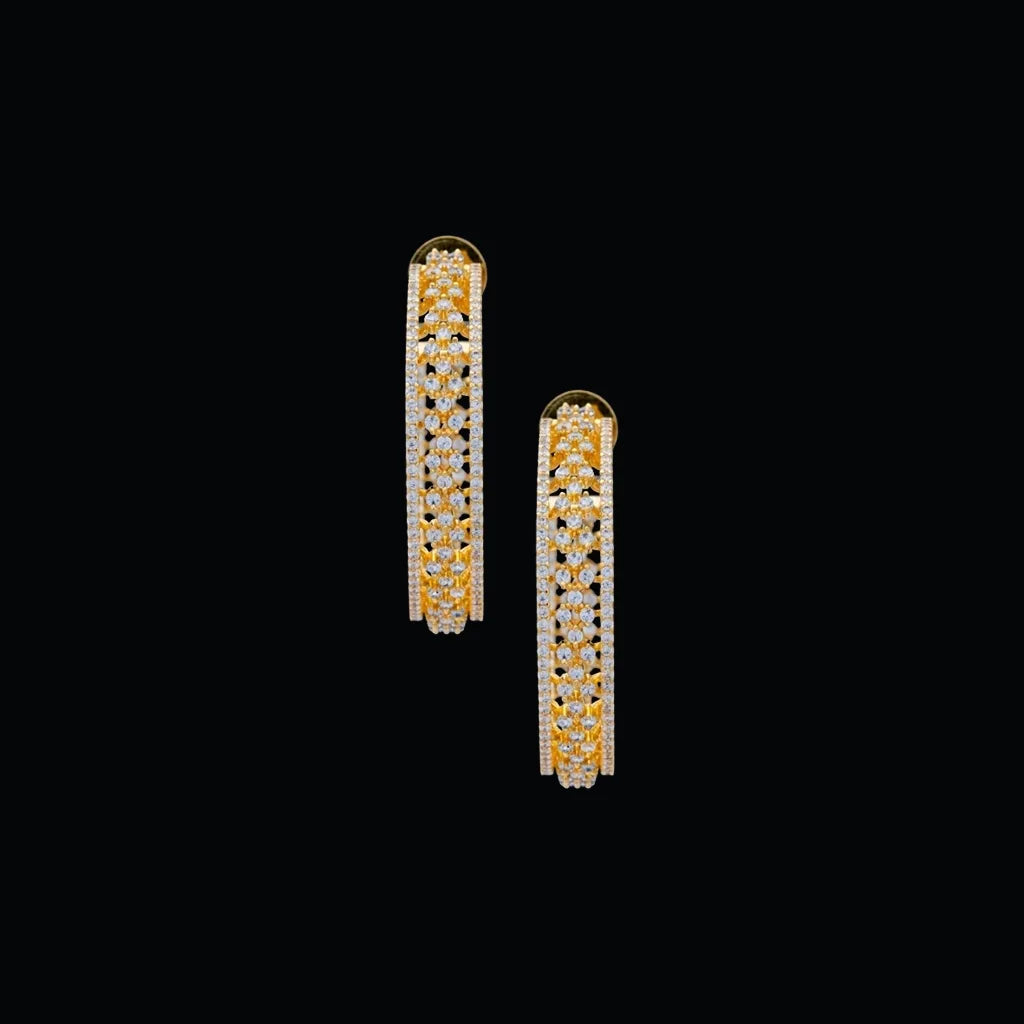 Stone Hoop Earring PSRST1W-053