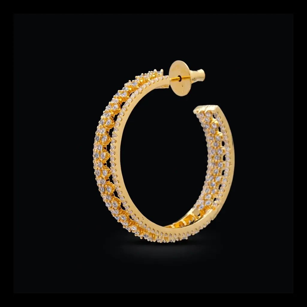 Stone Hoop Earring PSRST1W-053