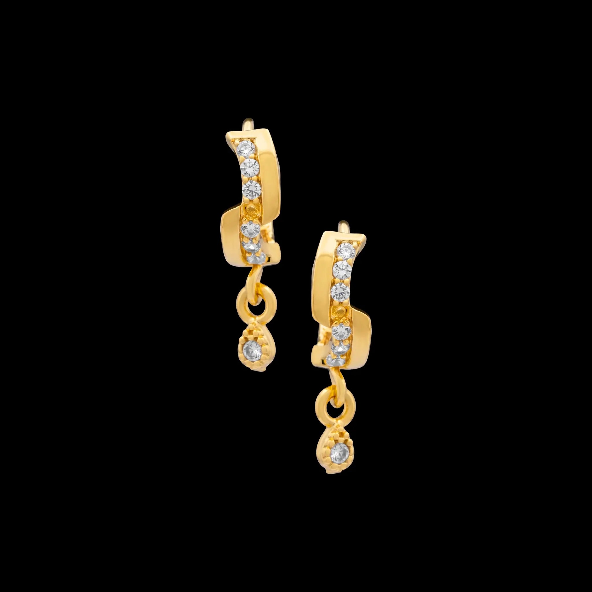 Stone Hoop Earring with stone drop PSRHST67W-001