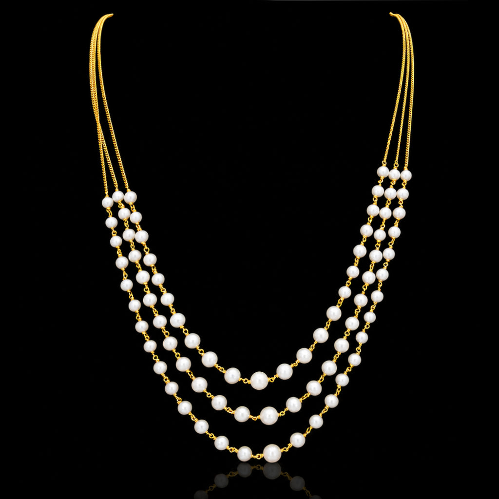 White Bead Necklace PPNM1-048