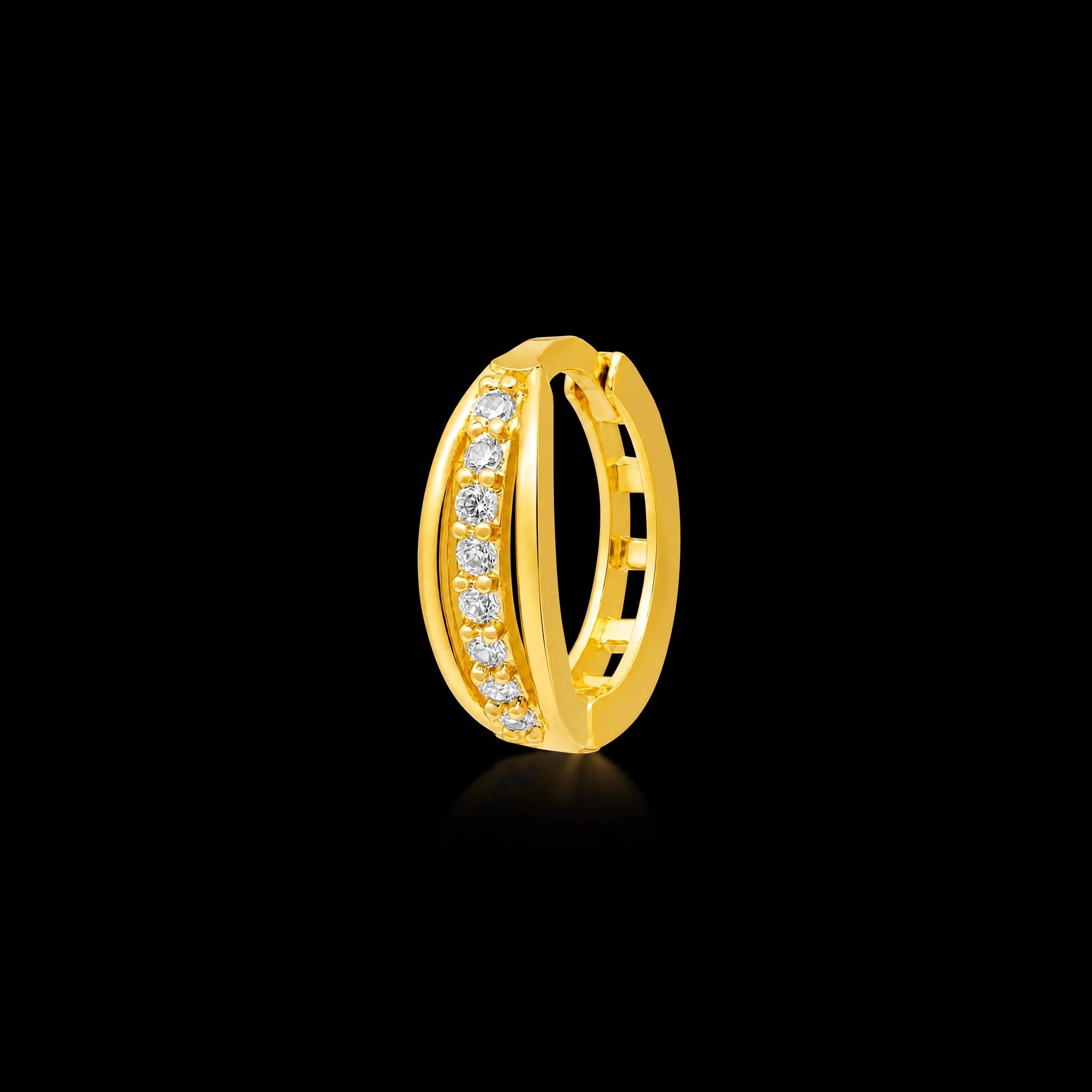 Stone Hoop Earring PSRST45W-001