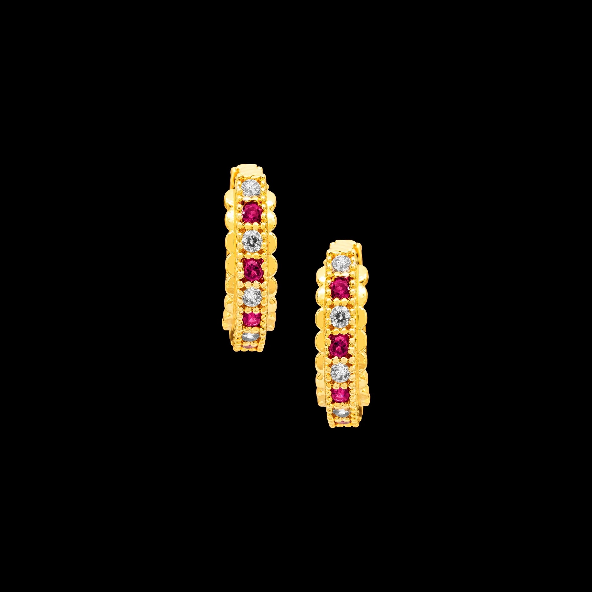 Stone Hoop Earring PSRST22WR-09
