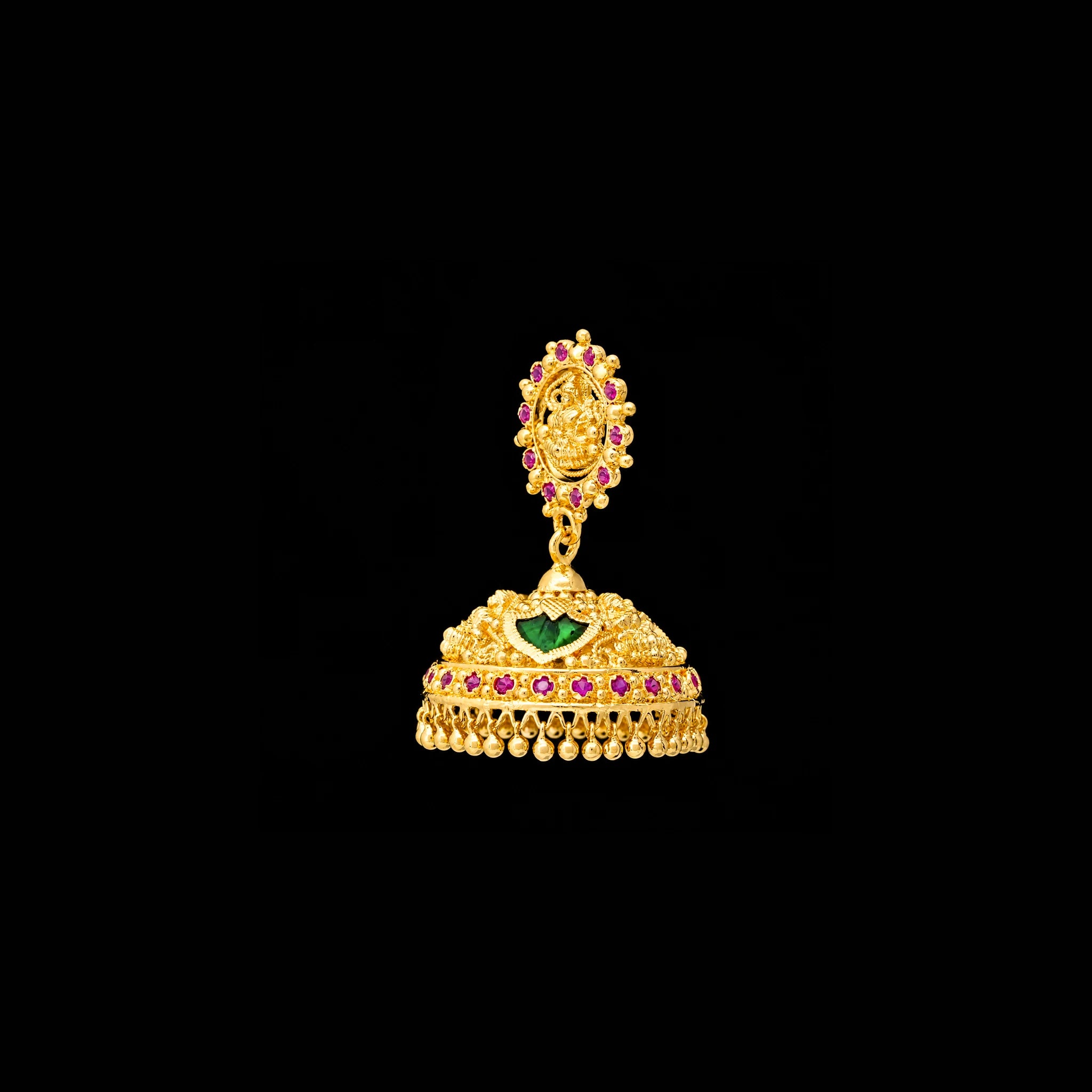 Palakka Green Stone Jimika Earring PSPKJSTPG4-096